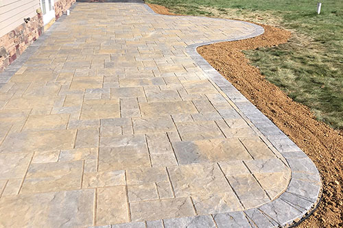 Backyard stone patio