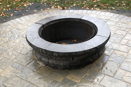 Stone patio and firepit