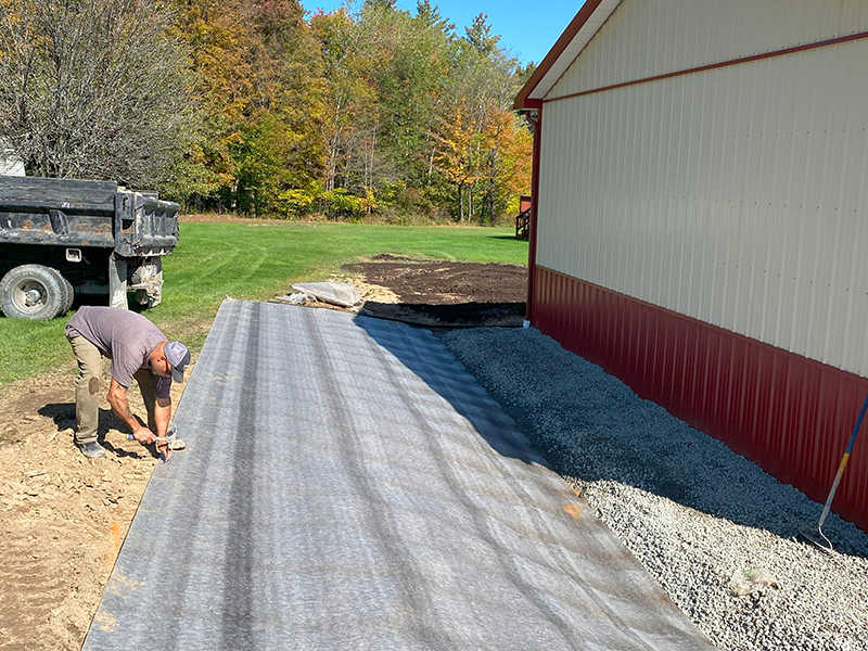 Driveway for pole barn garage