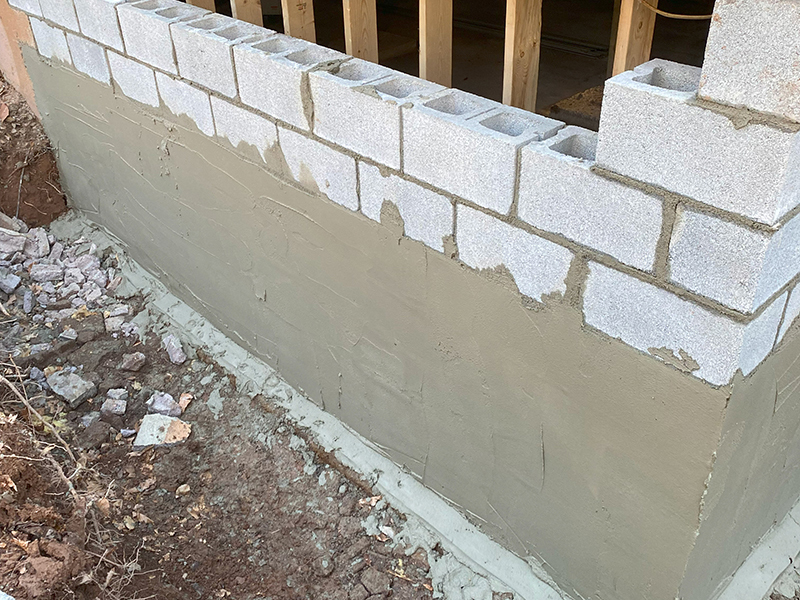 Home foundation under repair