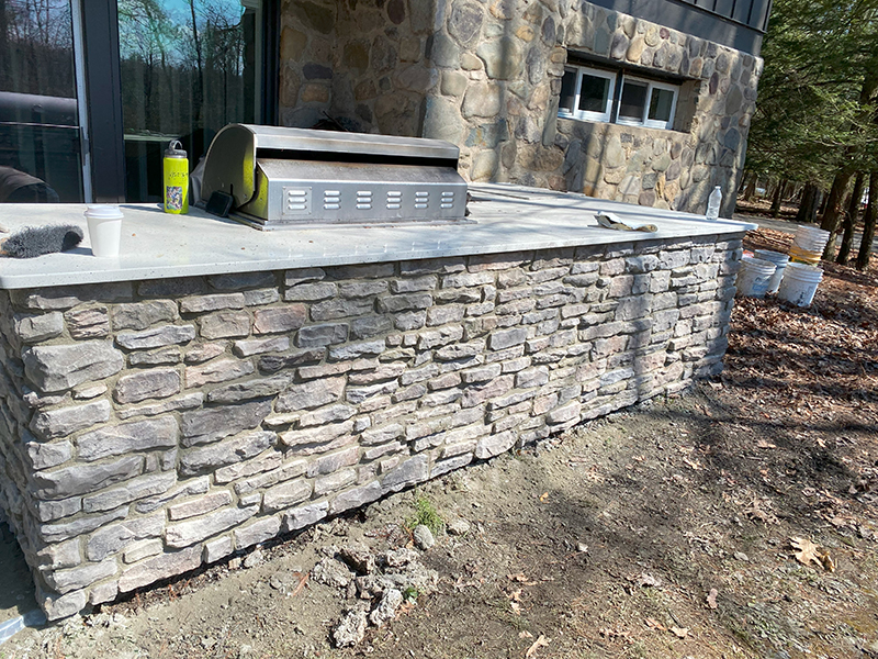 Beautiful outdoor stone kitchen