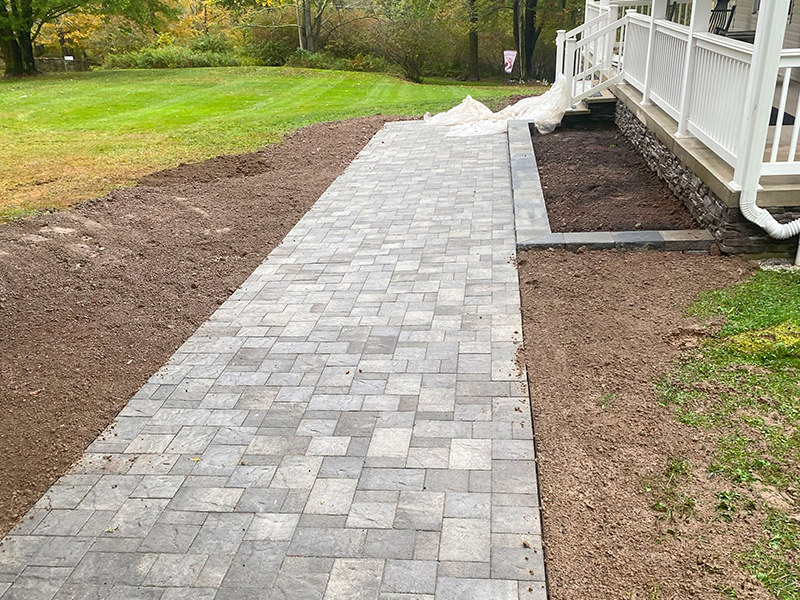 Sidewalk leading up to front porch
